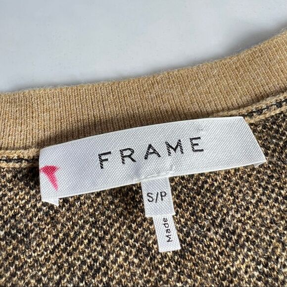 Frame Pullover Sweater Size Small Brown Cheetah Leopard Wool Blend - Picture 4 of 10